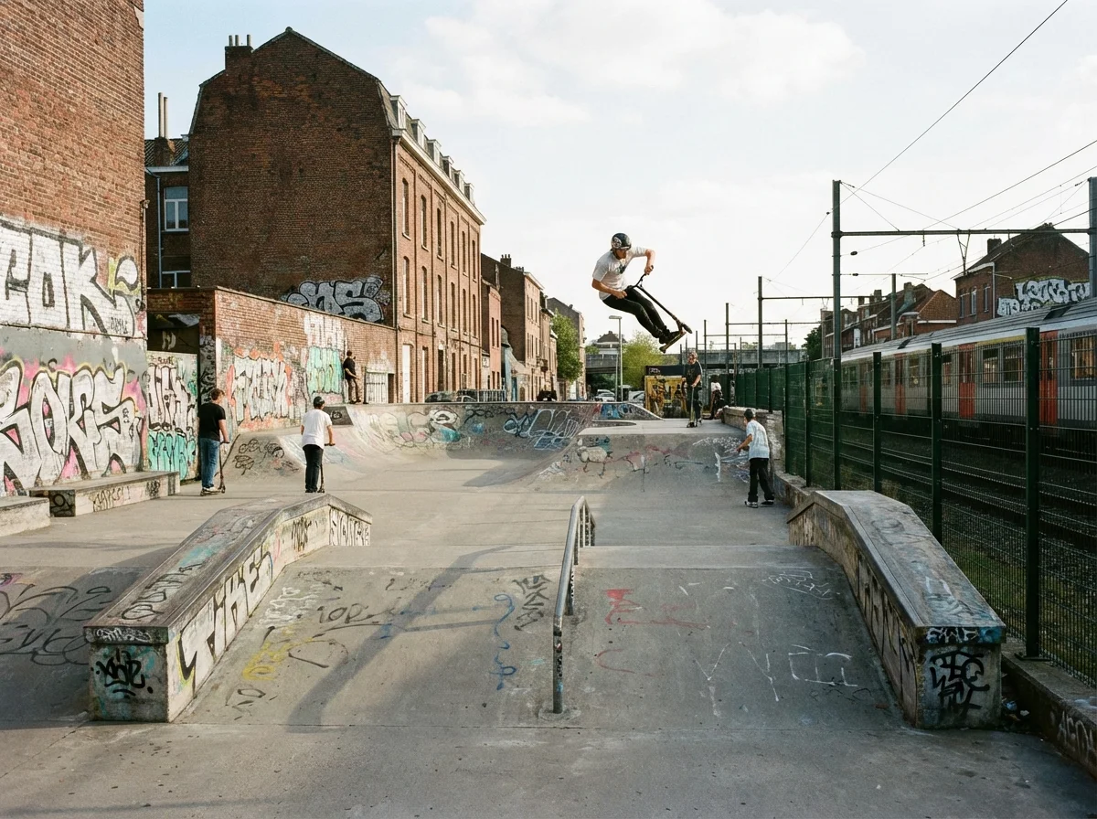 Skatepark et trottinette freestyle